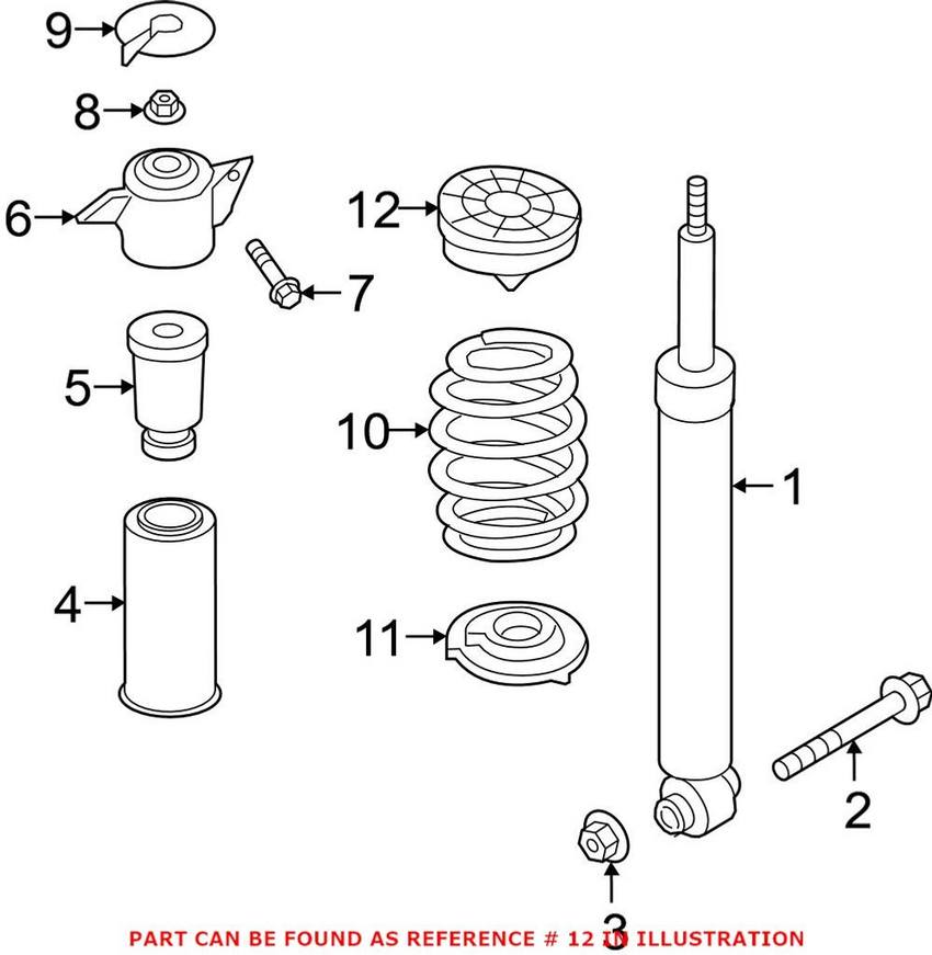 Audi Coil Spring Insulator - Rear Upper 80A512149